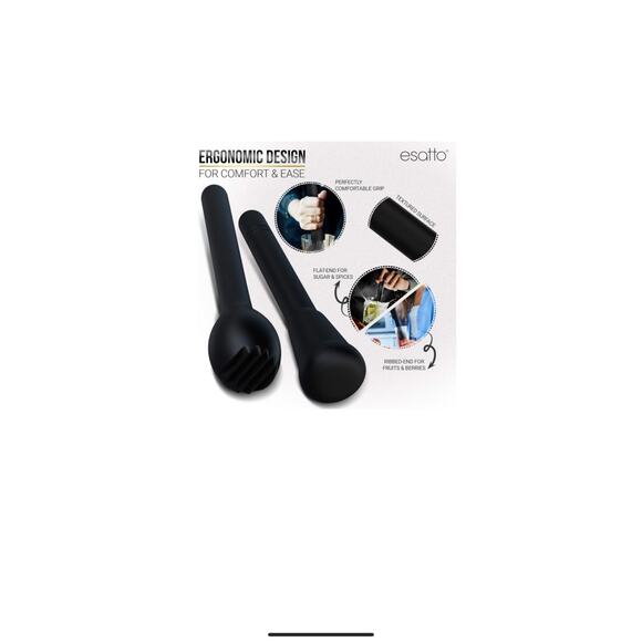 Professional Bar Tool Muddler 25 Cm 9 Inches Ribbed “ Made With Abs Plastic Bl - Picture 4 of 5